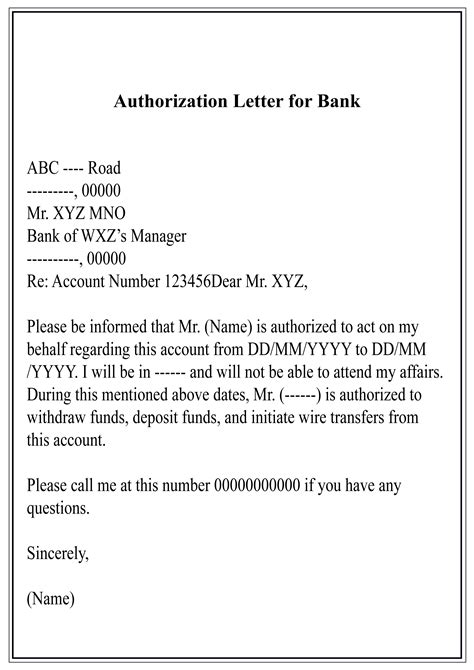 Authorization Letter Template Best Letter Templates