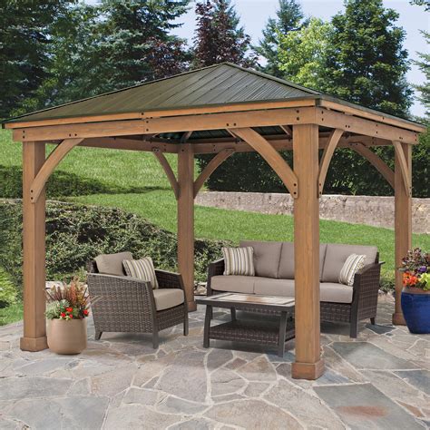 12 X 12 Wood Gazebo With Aluminum Roof Yardistry