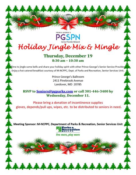 Prince Georges Senior Provider Network Pgspn Holiday Mix And Mingle