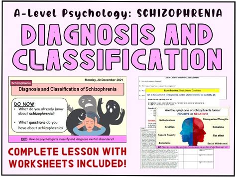 A Level Psychology The Diagnosis And Classification Of Schizophrenia