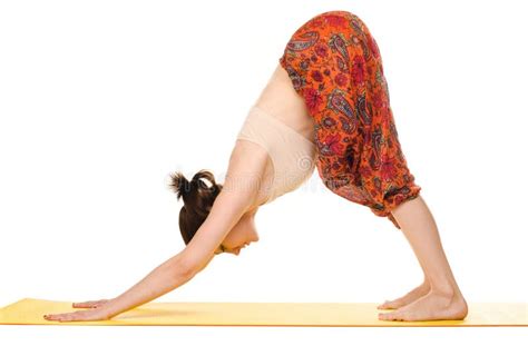 Female Yogi Practising Yoga Exercises Stock Image Image Of Flexible Background