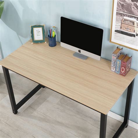 Corner Computer Desk Home Office Desk With Wood Desktop