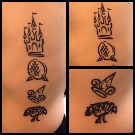 Walt Disney World Park Logos Tattoo Magic Kingdom Epcot Hollywood
