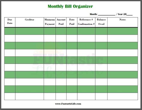 What is a payment template? FREE Printable Monthly Bill Organizer | Bill organization ...