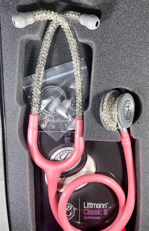 Rose Petal Pink Crystal Ice Rhinestone Stethoscope Etsy Stethoscope
