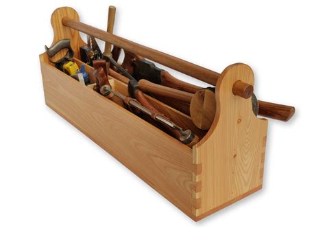 Wood Tool Box Wooden Tool Caddy Portable Tool Box