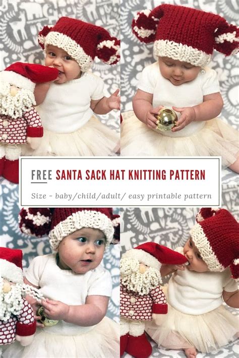 After designing my santa beanie and my candy cane hat, i decided that i needed a traditional santa hat. Santa Sack Hat - Free Pattern | Free Knitting Patterns ...