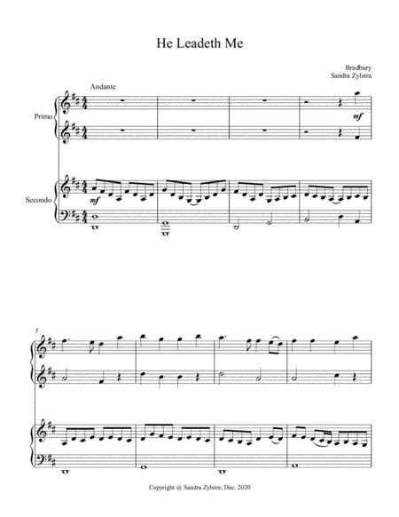 He Leadeth Me 1 Piano 4 Hand Duet By William B Bradbury Digital