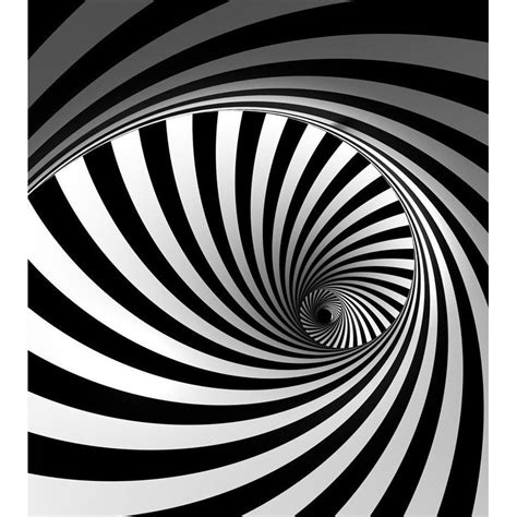 Blanco y negro (artes visuales). Fotomural decorativo Espiral Interminable en Blanco y Negro