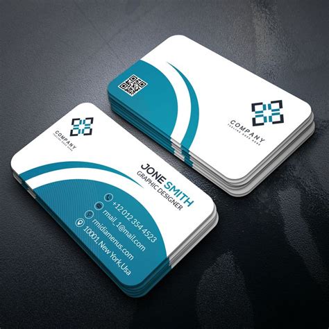 Creative Blue Business Card In 2020 Blue Business Card Corporate