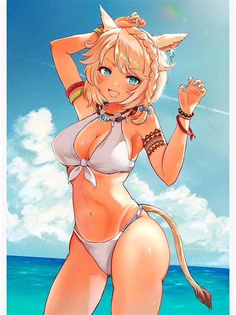 Hot Miqo Te Race Neko Bikini Final Fantasy XIV FFXIV Sexy Lewd Panties Boobs Hentai Catgirl