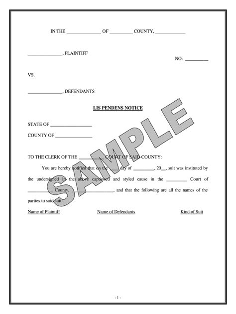 Blank Lis Pendens Form Fill Out And Sign Online Dochub
