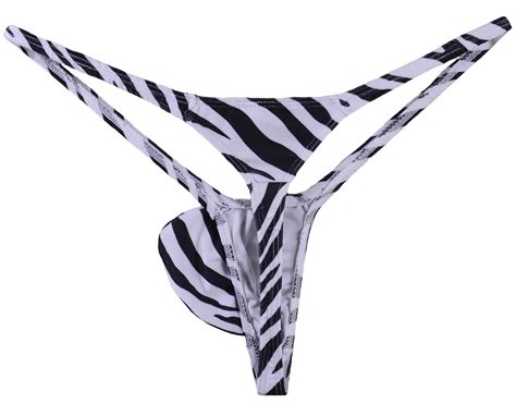 Wosese Mens Swim Thong Bulge Pouch G String Bikini Zebra Wss Buy
