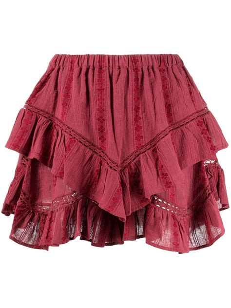 Isabel Marant Étoile Jocadia Skirt In Raspberry In Rosso Modesens