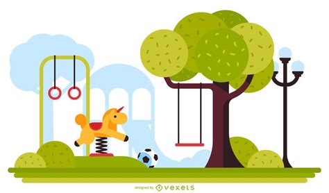 Kids Outdoor Playground Illustration Vector Download