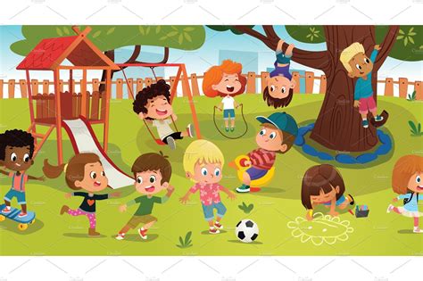 School Playground Education Illustrations Creative Market