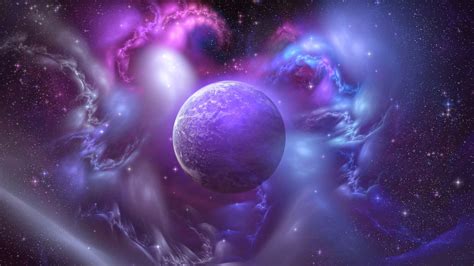 Outer Purple Space Full Hd Desktop Wallpapers 1080p
