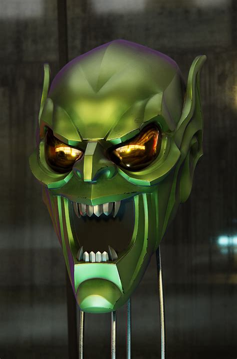 Goblin mask deluxe green resin man halloween cosplay costume prop. Simon Lansky's portfolio — Green Goblin's mask from Spider ...