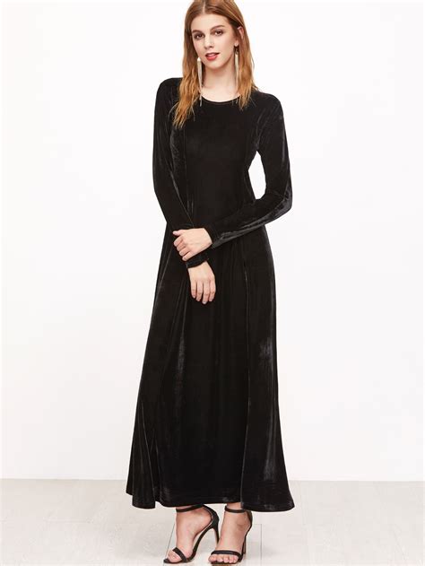 Full Length Velvet Dress Shein Sheinside