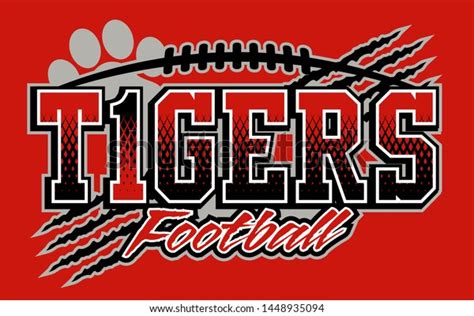 Tigers Football Team Design Paw Print 库存矢量图（免版税）1448935094 Shutterstock