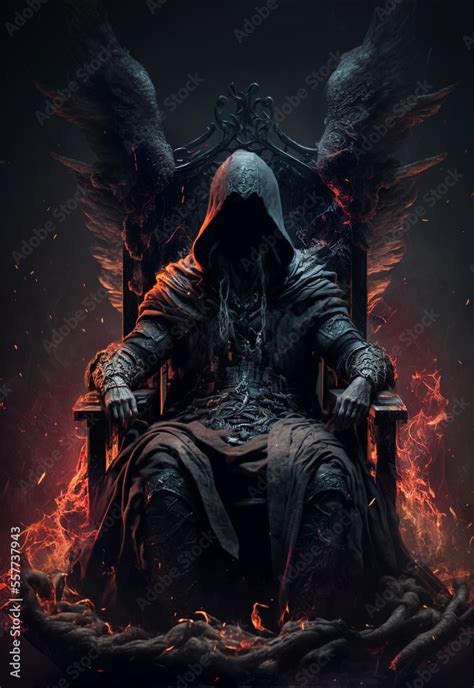 Demon Sitting On A Throne Stock Illustration Adobe Stock