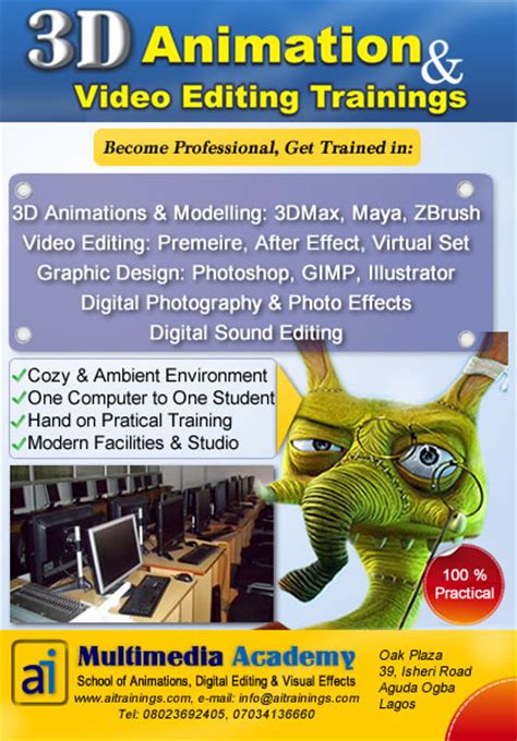 Here you will know exactly the amount you will need to carry out the. Computer Graphics,video Editing,animation School In Ibadan ...