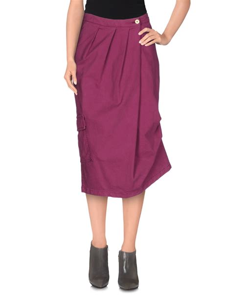 Manila Grace Denim Skirt In Purple Mauve Lyst