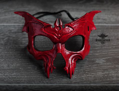 Gothic Vampire Skull Mask Red Etsy