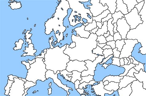 Black And White Map Of Europe Map