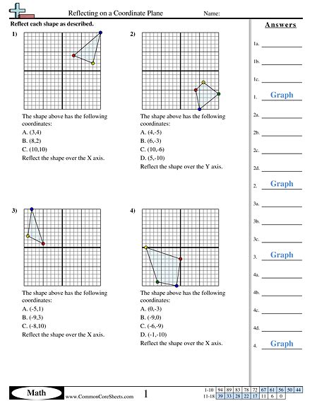 Geometric Reflections Worksheet
