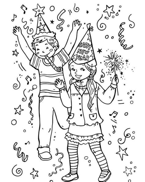 Printable New Year Coloring Pages