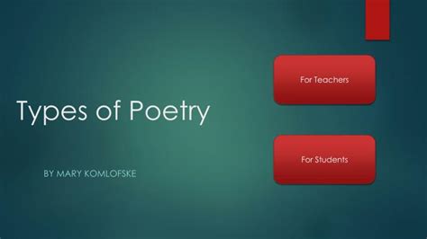 Ppt Types Of Poetry Powerpoint Presentation Id7103448