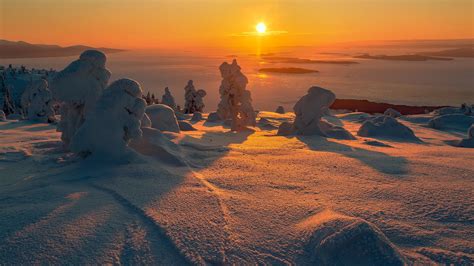 Snow Field During Sunrise Hd Nature Wallpapers Hd