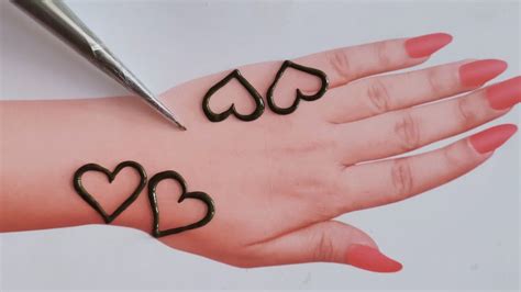 Heart Shape Beautiful Mehndi Design Back Hand Very Easy Mehndi Design Tricks Youtube
