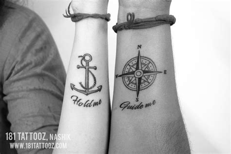 Anchor And Compass Matching Tattoo Viraltattoo