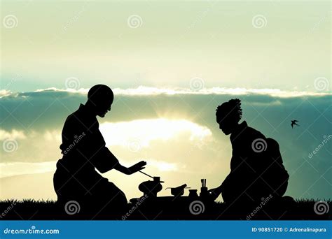 Japanese Ritual Of The Tea Ceremony Stock Illustration Illustration