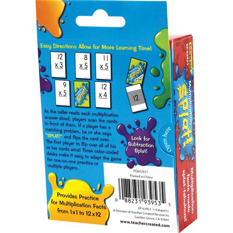 Math Splat Game Multiplication Tcr63953 Teacher Created Resources