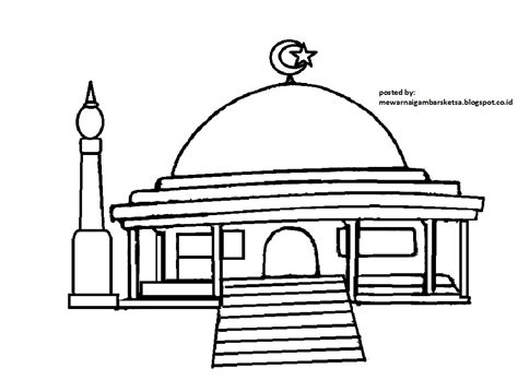 Mewarnai gambar masjid 8 anak muslim alquranmulia. Mewarnai Gambar: Mewarnai Gambar Sketsa Masjid 3