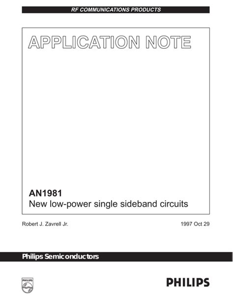 An1981 New Low Power Single Sideband Circuits