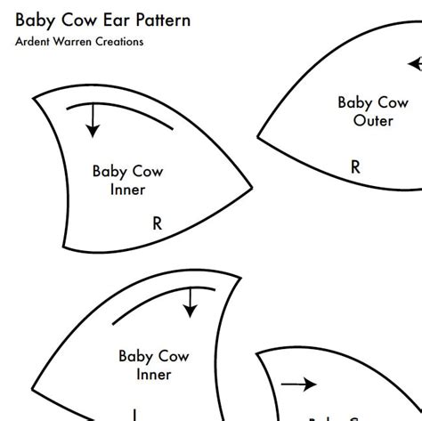 Baby Cowfawn Ear Digital Printable Pattern For Making Faux Etsy