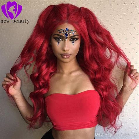 30inch Long Red Body Wave 360 Lace Frontal Wig Glueless Full Lace Front Wigs Preplucked Natural