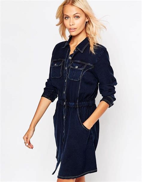 Brave Soul Long Sleeve Denim Shirt Dress Long Sleeve Denim Shirt