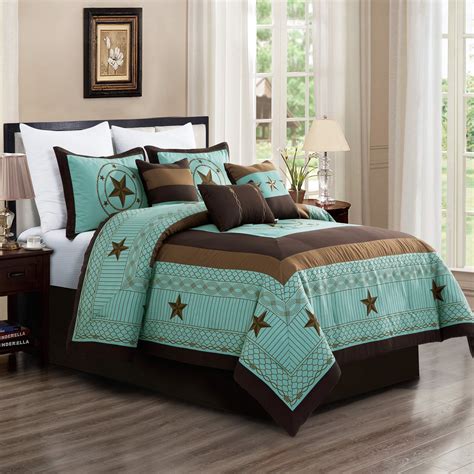 Piece Bedding Comforter Set Luxury Bed In A Bag Cal King Size Teal