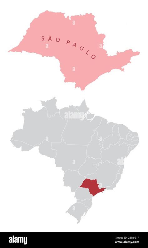 Mapa Del Estado De Sao Paulo Imagen Vector De Stock Alamy