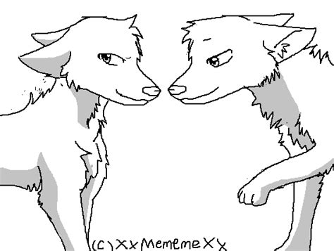 Wolf Couple Lineart By Xxmememexx On Deviantart
