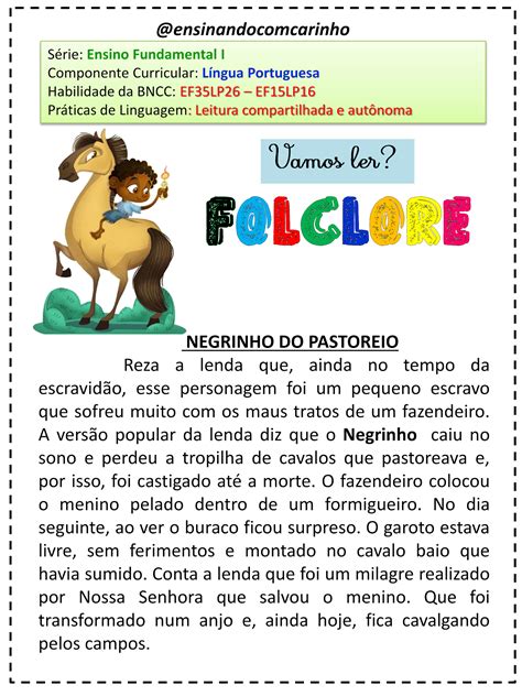 Lendas Dos Personagens Do Folclore Em Pdf Para Imprimir Artofit