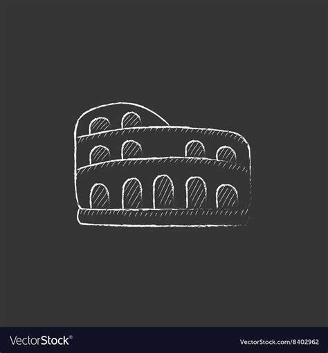 Coliseum Drawn In Chalk Icon Royalty Free Vector Image