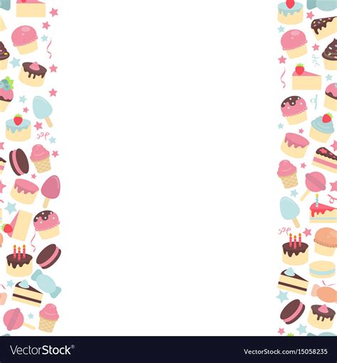 Seamless Background With Cute Cakes Royalty Free Vector