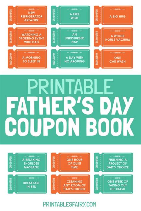 Printable Father S Day Coupon Book Diy Birthday Ts For Dad Homemade Fathers Day Ts Diy