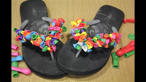 Diy Chanclas Para La Playa Con Globitos Youtube